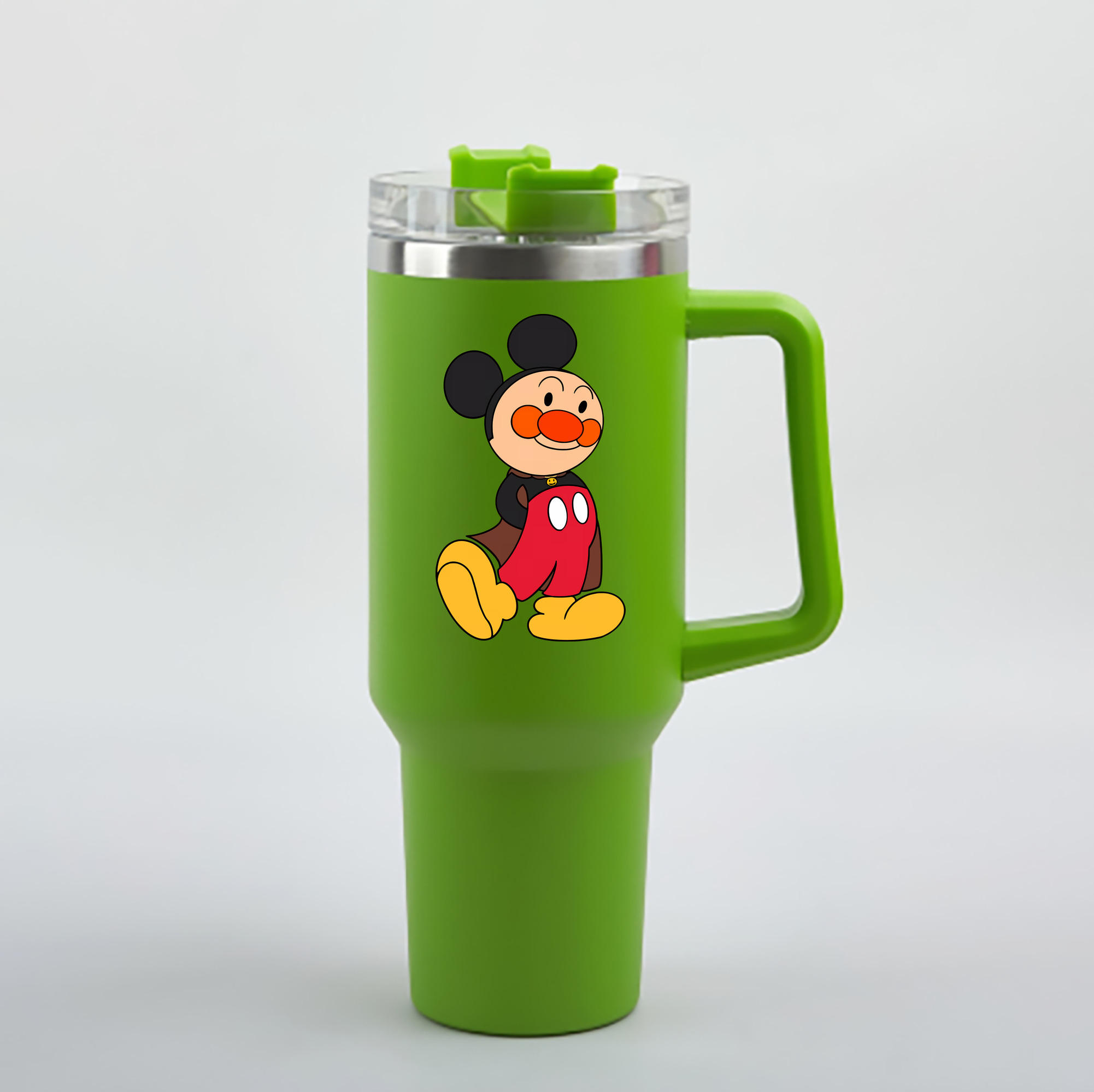 （画像用） アンパンマン Anpanman 1200mL車用タンブラー - クリスタルステッカー（プラスチックストロー付き）